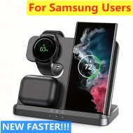 3 In 1 Wireless Charger Stand For Samsung S22 S21 S20 S10 Ultra Note Galaxy Watch 5 4 Active Buds 15W Fast Charging Dock Station