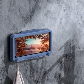 Shower Mobile Phone Holder Waterproof Wall Mounted With Hook Up, Waterproof Touchable Case Wall Mounted Bath Bathroom Phone Shelves Storage Box For Bathtub Kitchen Toilet