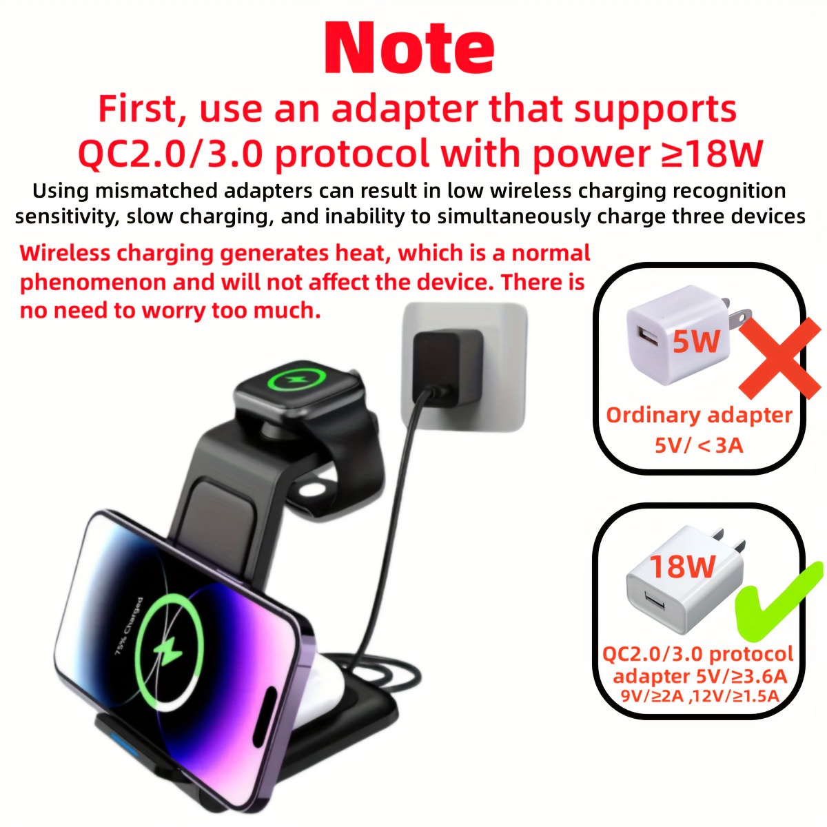 multifunctional wireless charger-3 in 1 multifunctional wireless charger charging station mobile phone holder for iphone iwatch airpods details 0