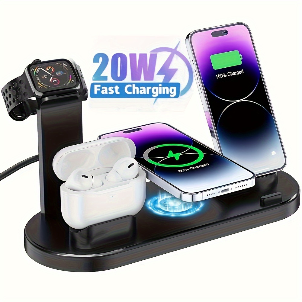 15w fast charging station folding wireless charger stand for samsung for iphone 14 13 12 11 pro max mini plus x xr xs max se 8 plus for apple watch 1 8 airpods 3 2 pro details 1