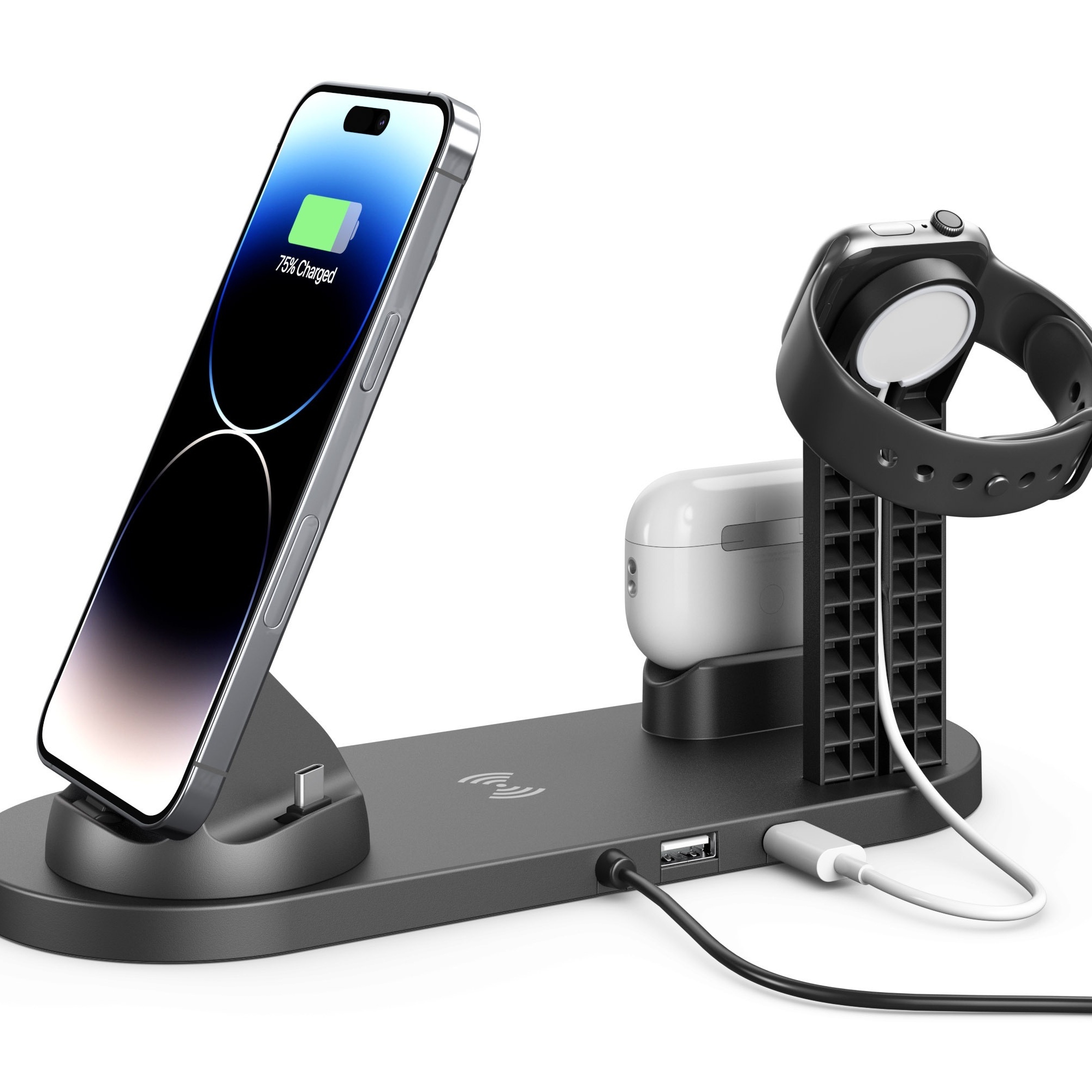 15w fast charging station folding wireless charger stand for samsung for iphone 14 13 12 11 pro max mini plus x xr xs max se 8 plus for apple watch 1 8 airpods 3 2 pro details 6