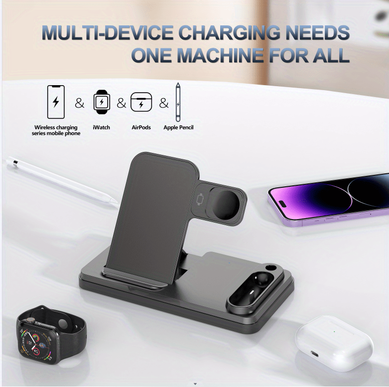 multifunctional 4 in 1 wireless charger mobile phone wireless charging dock for watch headset details 4