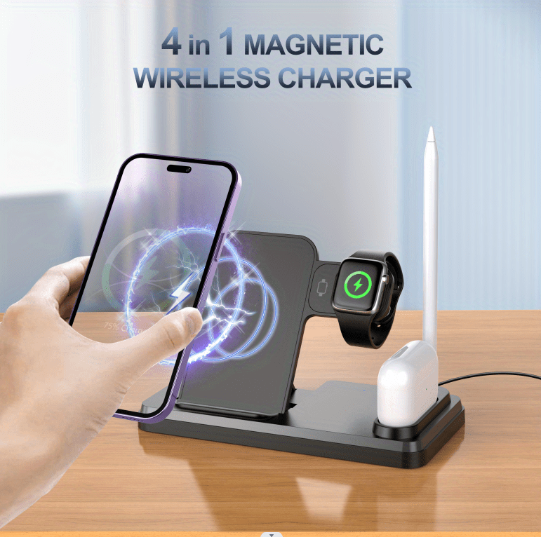 multifunctional 4 in 1 wireless charger mobile phone wireless charging dock for watch headset details 7