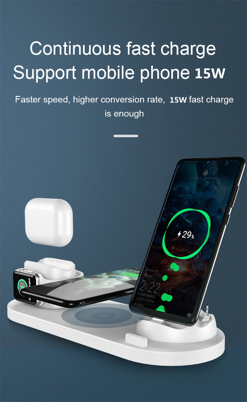 wireless charger stand-15w 10 in 1 wireless charger stand for iphone 13 12 11 xs xr fast charging dock station for airpods pro iwatch 7 details 9