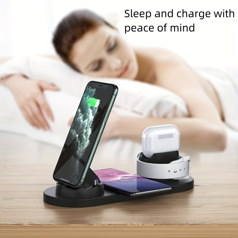 5 in 1 wireless charger bracket station type c charging stand for iphone 14 13 12 11 pro max samsung xiaomi desk chargers for watch airpods details 2