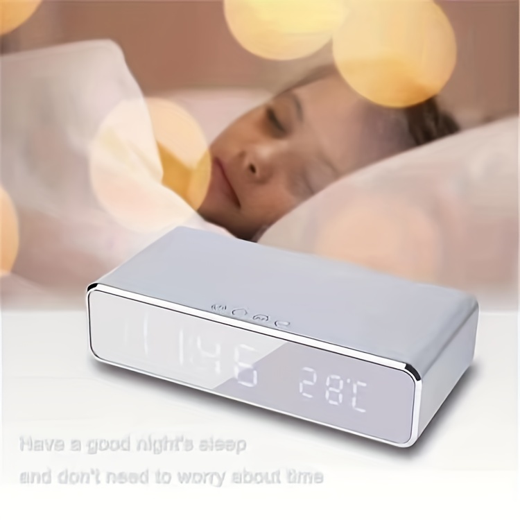 wireless charger thermometer alarm clock wireless charger mobile phone watch clock three in one led wireless charging details 1